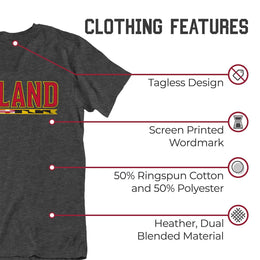 Maryland Terrapins Campus Colors NCAA Adult Cotton Blend Charcoal Tagless T-Shirt - Charcoal