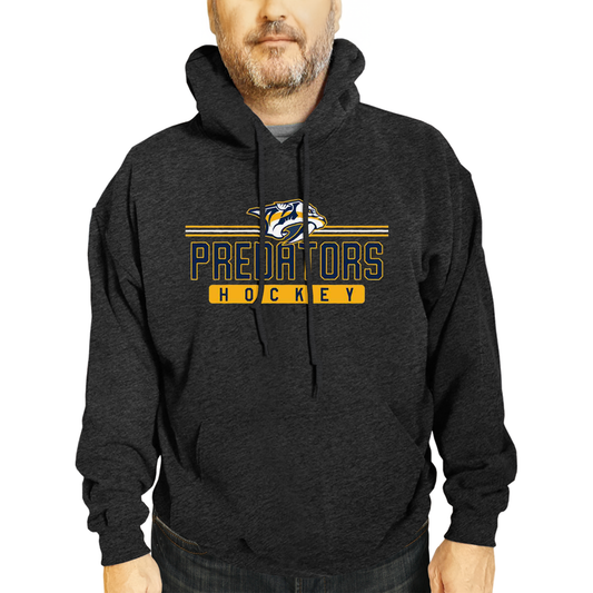 Nashville Predators NHL Adult Heather Charcoal True Fan Hooded Sweatshirt Unisex - Charcoal