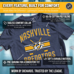 Nashville Predators NHL Adult Faceoff Tag-Less T-Shirt - Navy