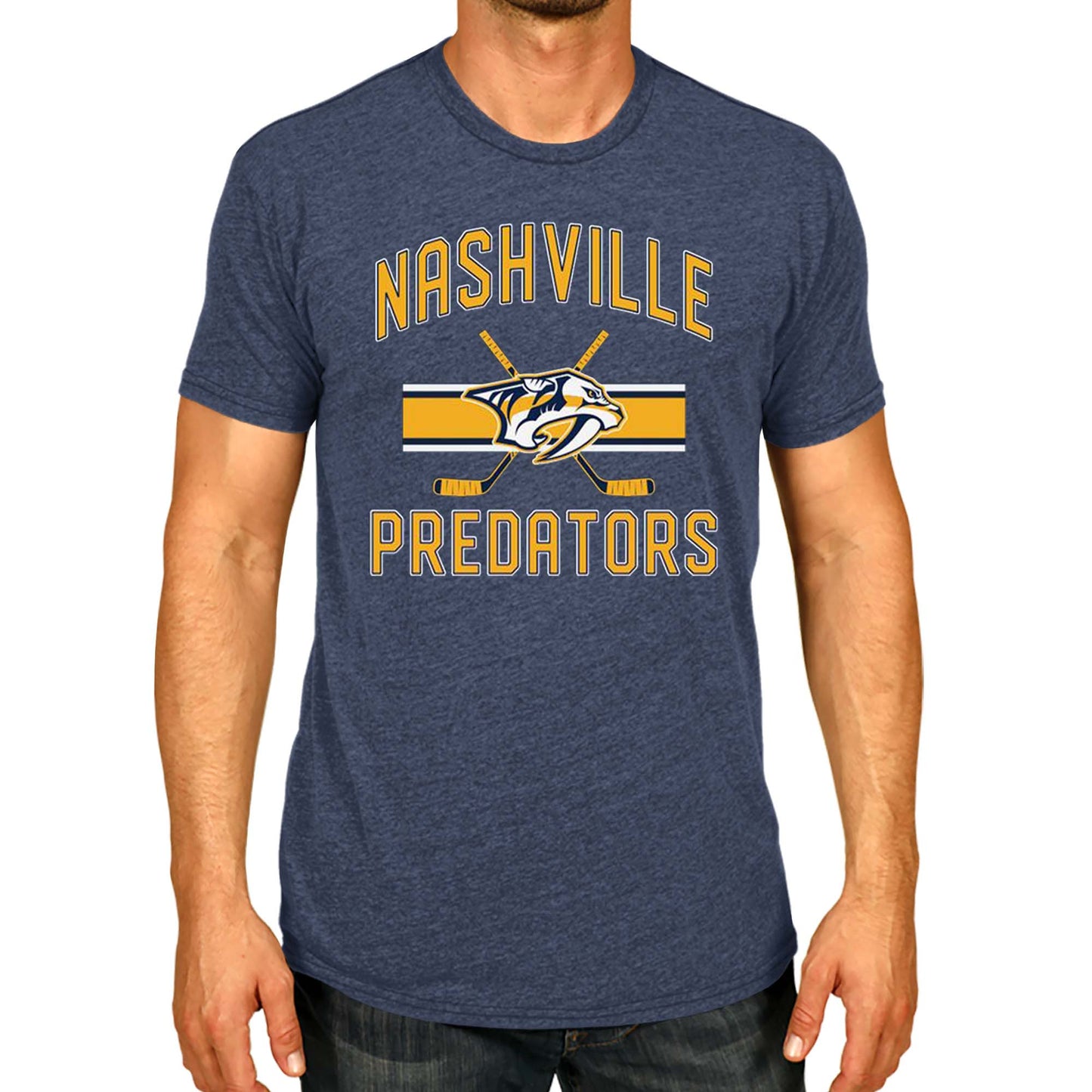 Nashville Predators NHL Adult Faceoff Tag-Less T-Shirt - Navy