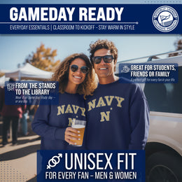 Navy Midshipmen Campus Colors Adult Arch & Logo Soft Style Gameday Crewneck Sweatshirt  - Navy