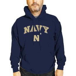 Navy Midshipmen Campus Colors Adult Arch & Logo Soft Style Gameday Hooded Sweatshirt  - Navy