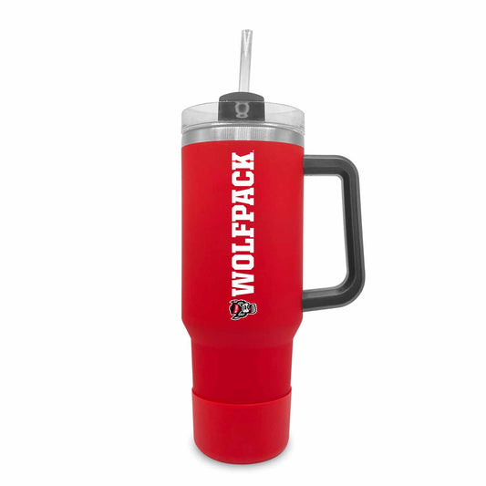 NC State Wolfpack College & University 40 oz Travel Tumbler With Handle - Red