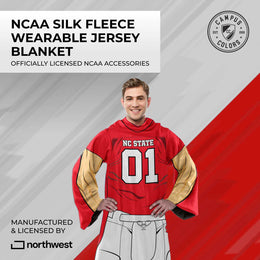 NC State Wolfpack NCAA Team Wearable Blanket with Sleeves - Red