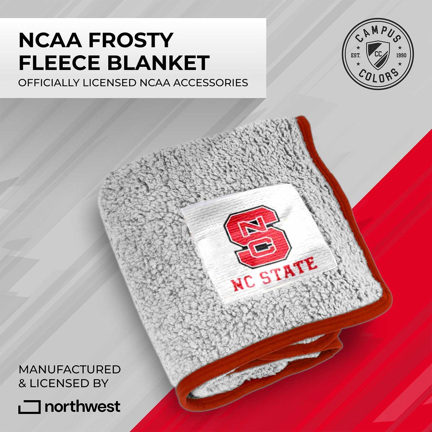 NC State Wolfpack NCAA Silk Sherpa College Throw Blanket - Red