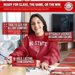 NC State Wolfpack Adult Arch & Logo Soft Style Gameday Crewneck Sweatshirt - Red
