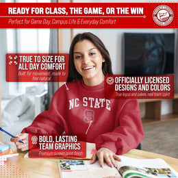 NC State Wolfpack Adult Arch & Logo Soft Style Gameday Crewneck Sweatshirt - Red