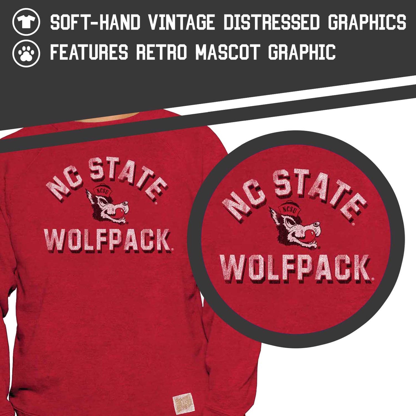 NC State Wolfpack Adult University Crewneck - Red