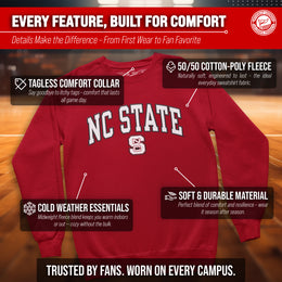 NC State Wolfpack NCAA Adult Tackle Twill Crewneck Sweatshirt - Red