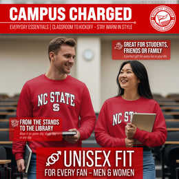 NC State Wolfpack NCAA Adult Tackle Twill Crewneck Sweatshirt - Red