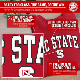 NC State Wolfpack NCAA Adult Tackle Twill Crewneck Sweatshirt - Red
