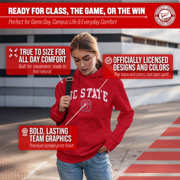 NC State Wolfpack Adult Arch & Logo Soft Style Gameday Hooded Sweatshirt - Red