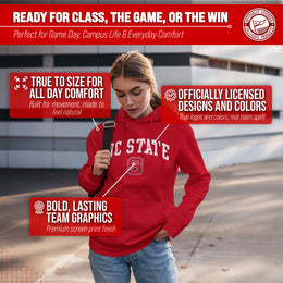 NC State Wolfpack Adult Arch & Logo Soft Style Gameday Hooded Sweatshirt - Red