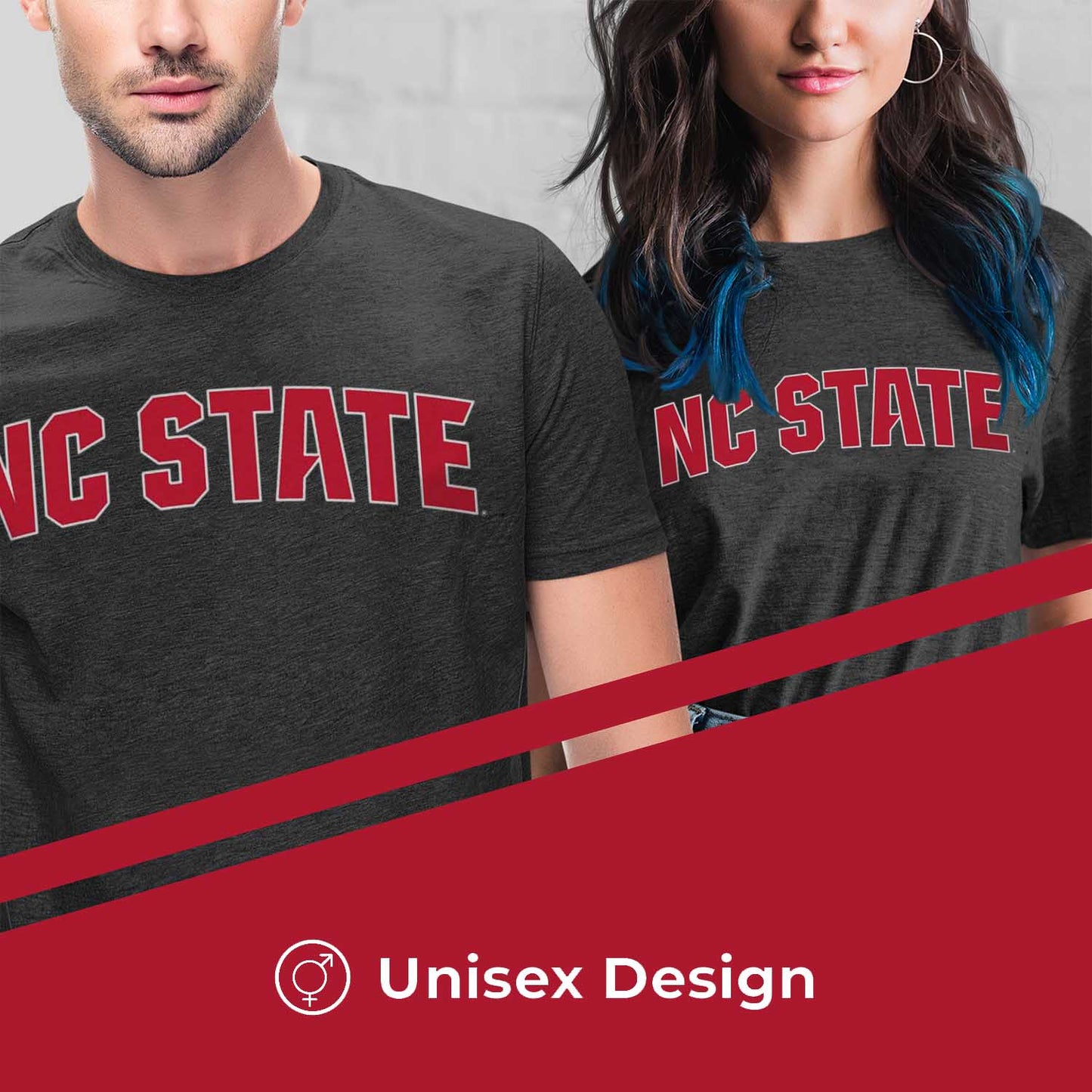 NC State Wolfpack Campus Colors NCAA Adult Cotton Blend Charcoal Tagless T-Shirt - Charcoal