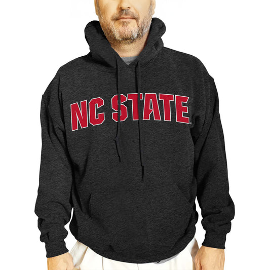 NC State Wolfpack NCAA Adult Cotton Blend Charcoal Hooded Sweatshirt - Charcoal