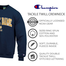 Notre Dame Fighting Irish Adult Tackle Twill Crewneck - Navy