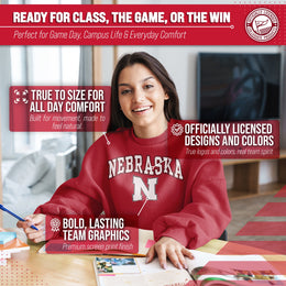 Nebraska Cornhuskers Adult Arch & Logo Soft Style Gameday Crewneck Sweatshirt - Red