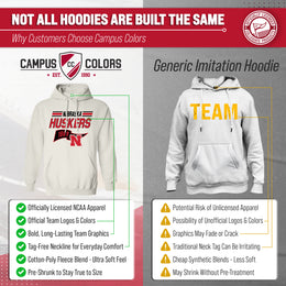 Nebraska Cornhuskers NCAA Adult Unisex Varsity Club Pennant Hooded Fleece Sweatshirt - Off White