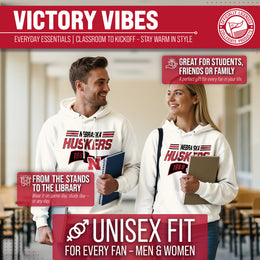 Nebraska Cornhuskers NCAA Adult Unisex Varsity Club Pennant Hooded Fleece Sweatshirt - Off White