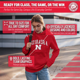 Nebraska Cornhuskers Adult Arch & Logo Soft Style Gameday Hooded Sweatshirt - Red