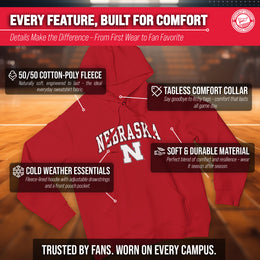Nebraska Cornhuskers Adult Arch & Logo Soft Style Gameday Hooded Sweatshirt - Red