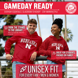 Nebraska Cornhuskers Adult Arch & Logo Soft Style Gameday Hooded Sweatshirt - Red