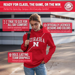 Nebraska Cornhuskers Adult Arch & Logo Soft Style Gameday Hooded Sweatshirt - Red