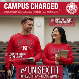Nebraska Cornhuskers NCAA Adult Unisex Overtime Classics Crewneck Fleece Sweatshirt - Red