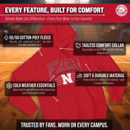 Nebraska Cornhuskers NCAA Adult Unisex Overtime Classics Hooded Fleece Sweatshirt - Red