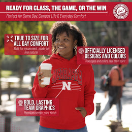 Nebraska Cornhuskers NCAA Adult Unisex Overtime Classics Hooded Fleece Sweatshirt - Red
