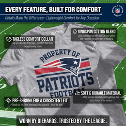 New England Patriots NFL Adult Property Of T-Shirt - Sport Gray