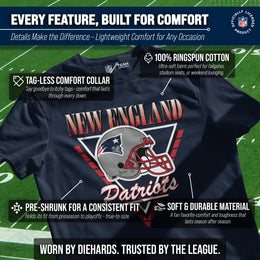 New England Patriots NFL Adult Retro Triangle Unisex T-Shirt - Navy