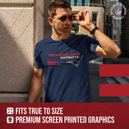 New England Patriots Adult NFL Speed Stat Sheet T-Shirt - Navy