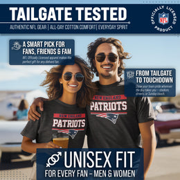 New England Patriots NFL Adult Team Block Tagless T-Shirt - Charcoal