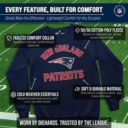 New England Patriots NFL Adult Gameday Football Crewneck Sweatshirt - Navy