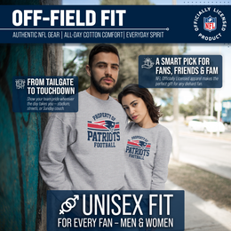 New England Patriots NFL Adult Property Of Crewneck Fleece Sweatshirt - Sport Gray