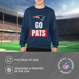 New England Patriots NFL Adult Slogan Crewneck Sweatshirt - Navy
