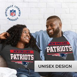 New England Patriots NFL Adult Charcoal Long Sleeve T Shirt - Charcoal