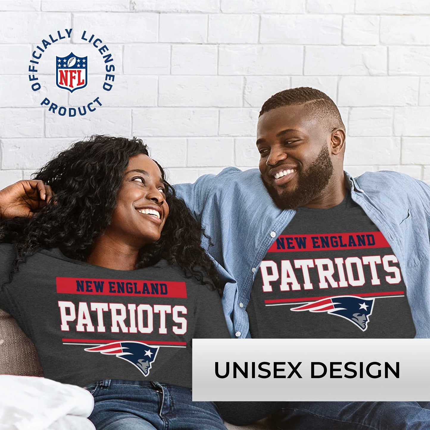 New England Patriots NFL Adult Charcoal Long Sleeve T Shirt - Charcoal