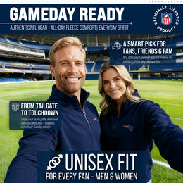 New England Patriots NFL Adult Unisex Team Logo Quarter Zip Pullover Sweatshirt - Navy