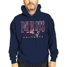 New England Patriots NFL Adult Unisex Overtime Blueprint Soft Fleece Hooded Sweatshirt - Navy