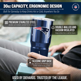 New England Patriots NFL 30oz Gameday Stainless Steel Tumbler - Navy