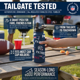 New England Patriots NFL 34Oz Native Quencher Water Bottle - Navy