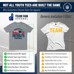 New England Patriots NFL Youth Property Of Short Sleeve Lightweight T Shirt - Sport Gray