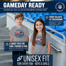 New England Patriots NFL Youth Property Of Short Sleeve Lightweight T Shirt - Sport Gray