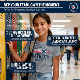 New England Patriots NFL Youth Property Of Short Sleeve Lightweight T Shirt - Sport Gray