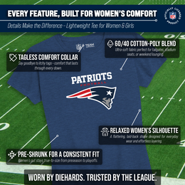 New England Patriots Women's NFL Ultimate Fan Logo Short Sleeve T-Shirt - Navy
