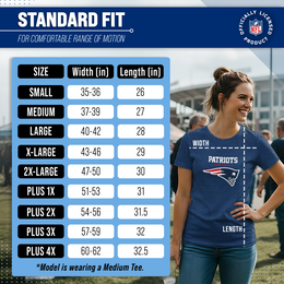 New England Patriots Women's NFL Ultimate Fan Logo Short Sleeve T-Shirt - Navy