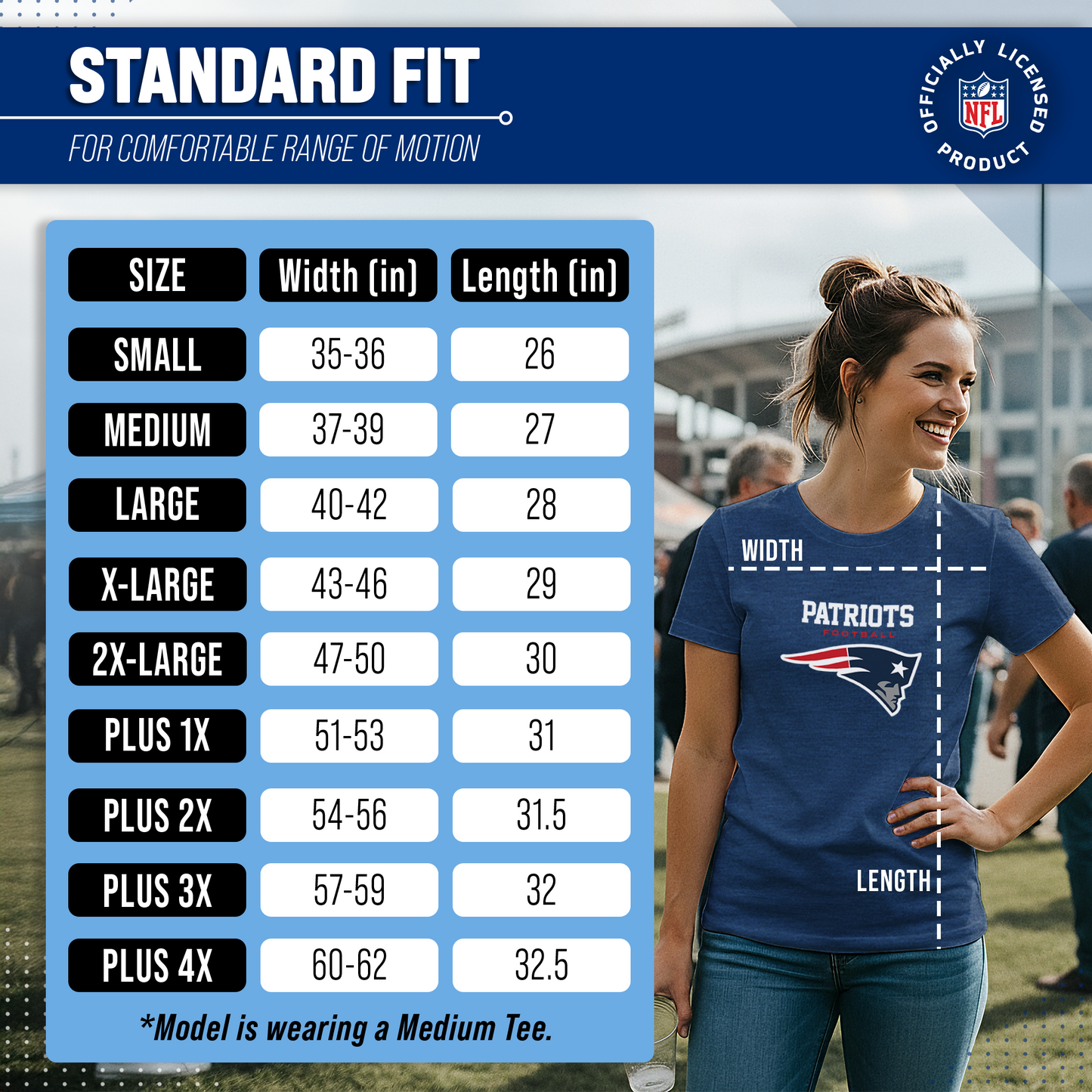 New England Patriots Women's NFL Ultimate Fan Logo Short Sleeve T-Shirt - Navy