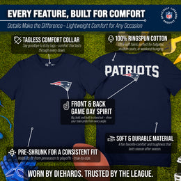 New England Patriots NFL Pro Football Final Countdown Adult Cotton-Poly Short Sleeved T-Shirt For Men & Women - Navy